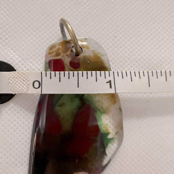 MELA Fused Glass Multicolour Pendant. - Picture 3 of 5